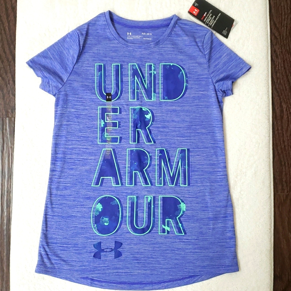 NWT Girls Under Armour YLG heatgear shirt